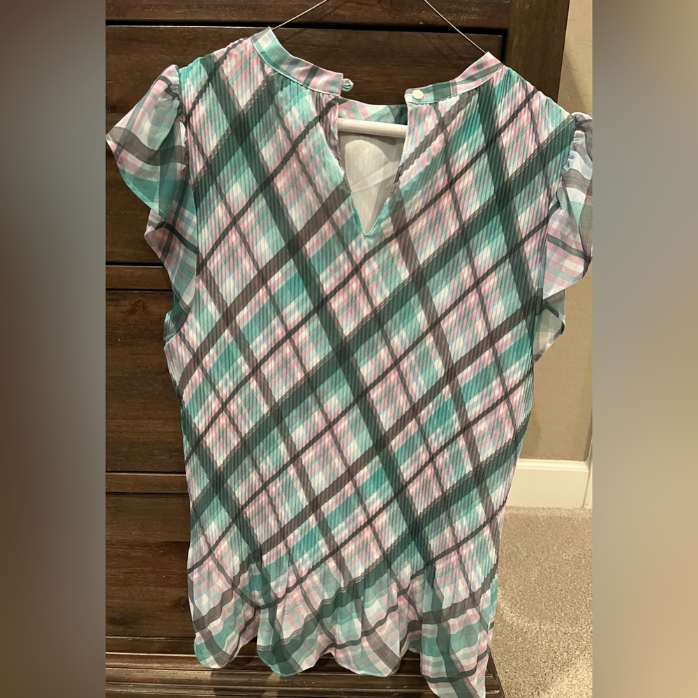 Ann Taylor striped blouse size large NWT